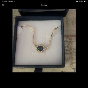 Gorgeous 1990's Vintage Christian Dior gold-tone and blue signed Necklace